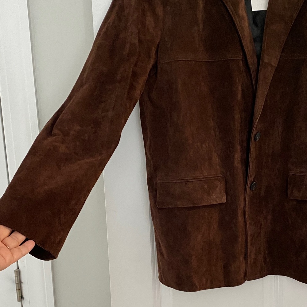 Zara Women's Dark Brown Genuine Suede Oversized Jacket L - Picture 3 of 11